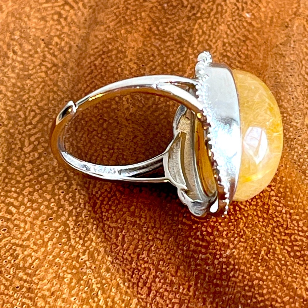 Golden Rutilated Quartz Stone. Adjustable Size - image 2